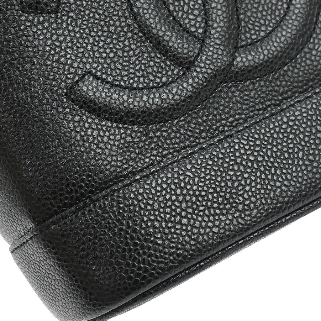Chanel Vintage Timeless Cosmetic Case Caviar Black Leather Handbag