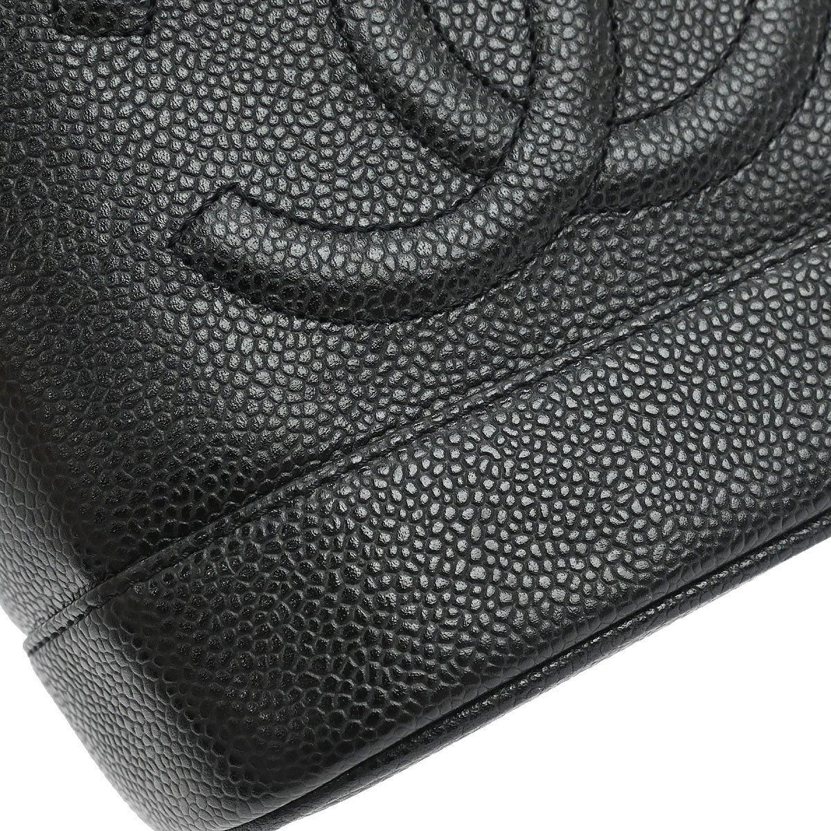 Chanel Vintage Timeless Cosmetic Case Caviar Black Leather Handbag