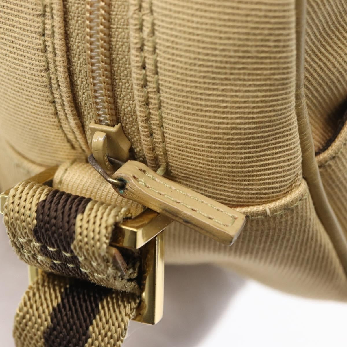 Gucci Vintage Shoulder Bag Canvas Beige Canvas Shoulder Bag Bag (Pre-Owned)