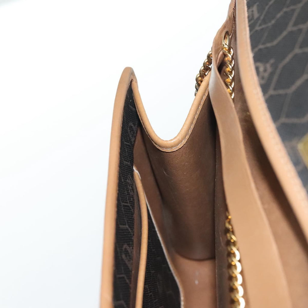 Christian Dior Vintage Honeycomb Chain Canvas Black Canvas Bag (Pre-Owned)