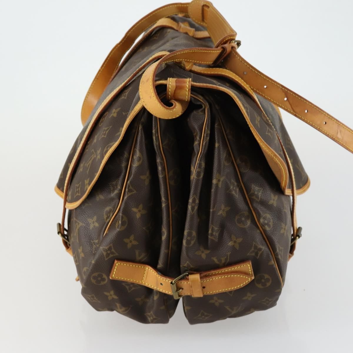 Louis Vuitton Saumur Handbag Monogram Canvas Brown Canvas Shoulder Bag