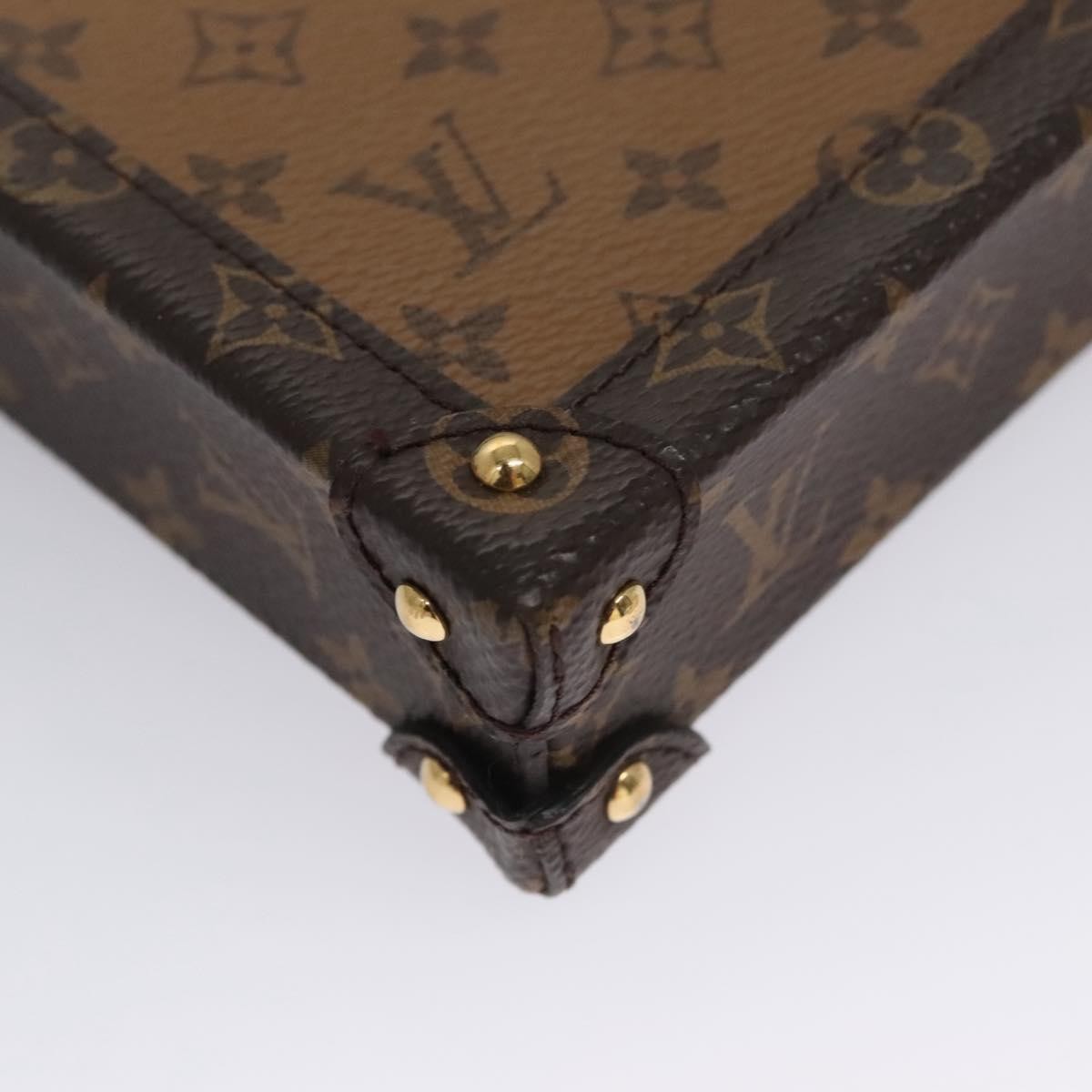 Louis Vuitton Vertical Trunk Pochette Reverse Monogram Canvas Brown Canvas Clutche & Pouche Bag