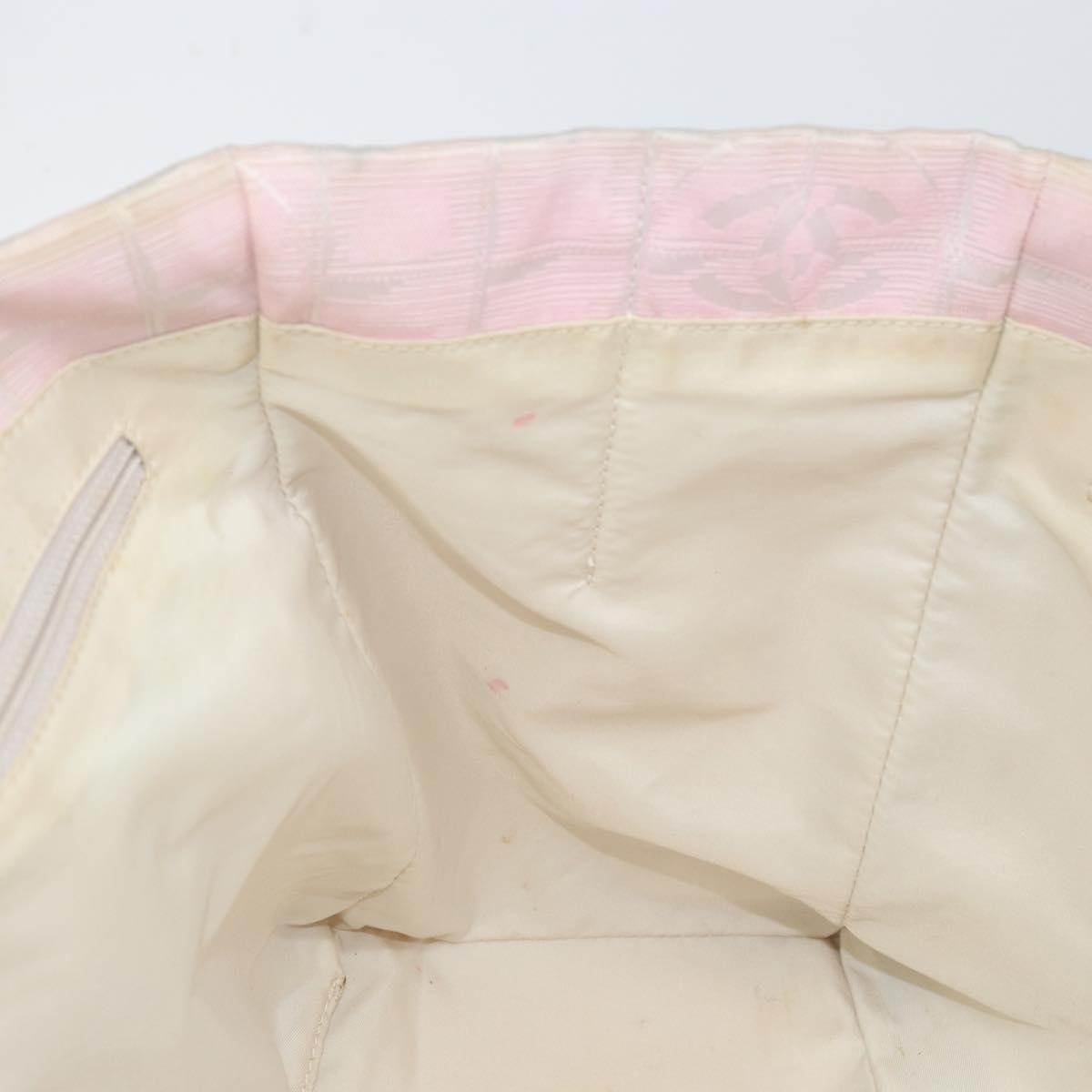 Chanel Travel Line Tote Nylon Pink Nylon Bag