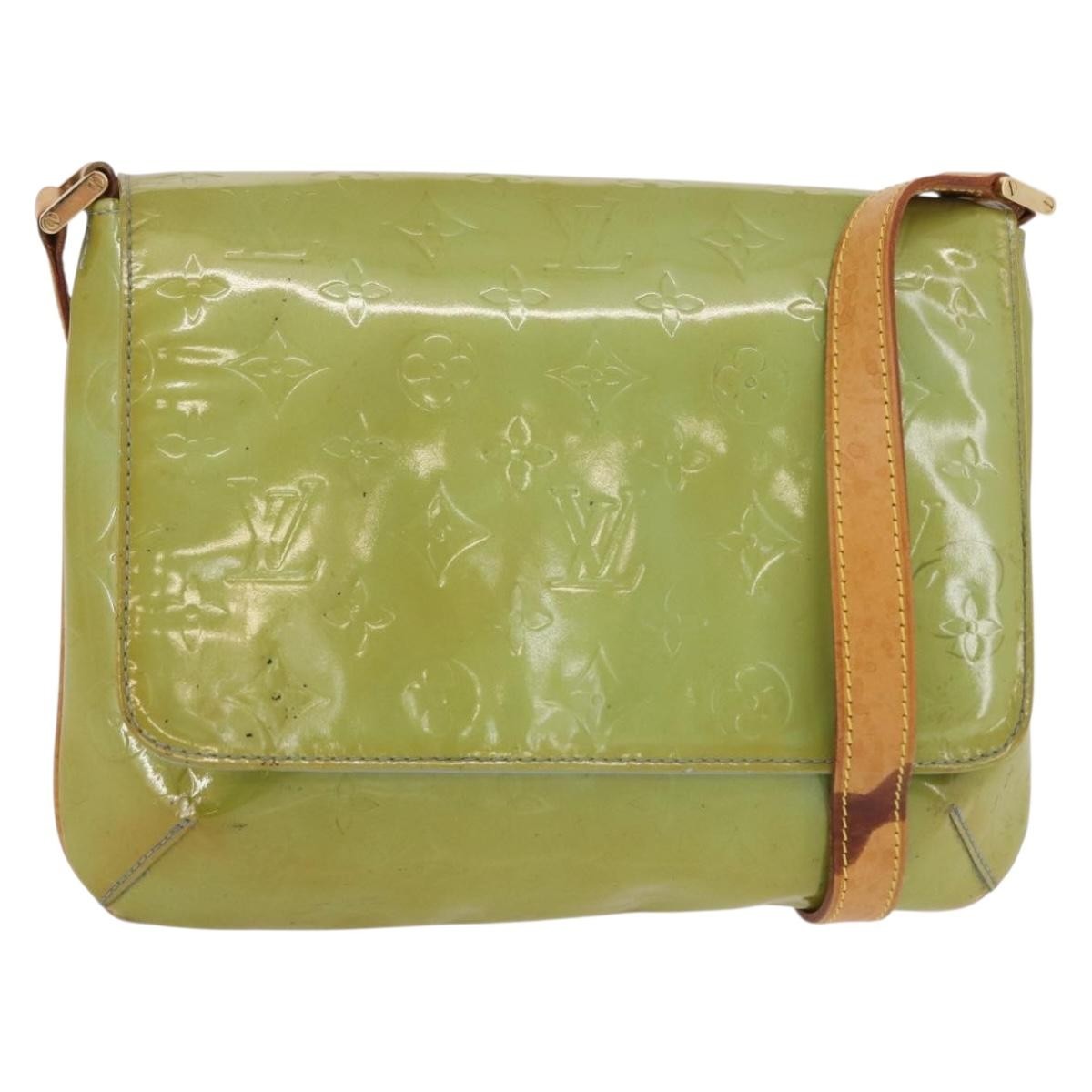 Louis Vuitton Thompson Street Handbag Monogram Vernis Blue Patent_Leather Shoulder Bag