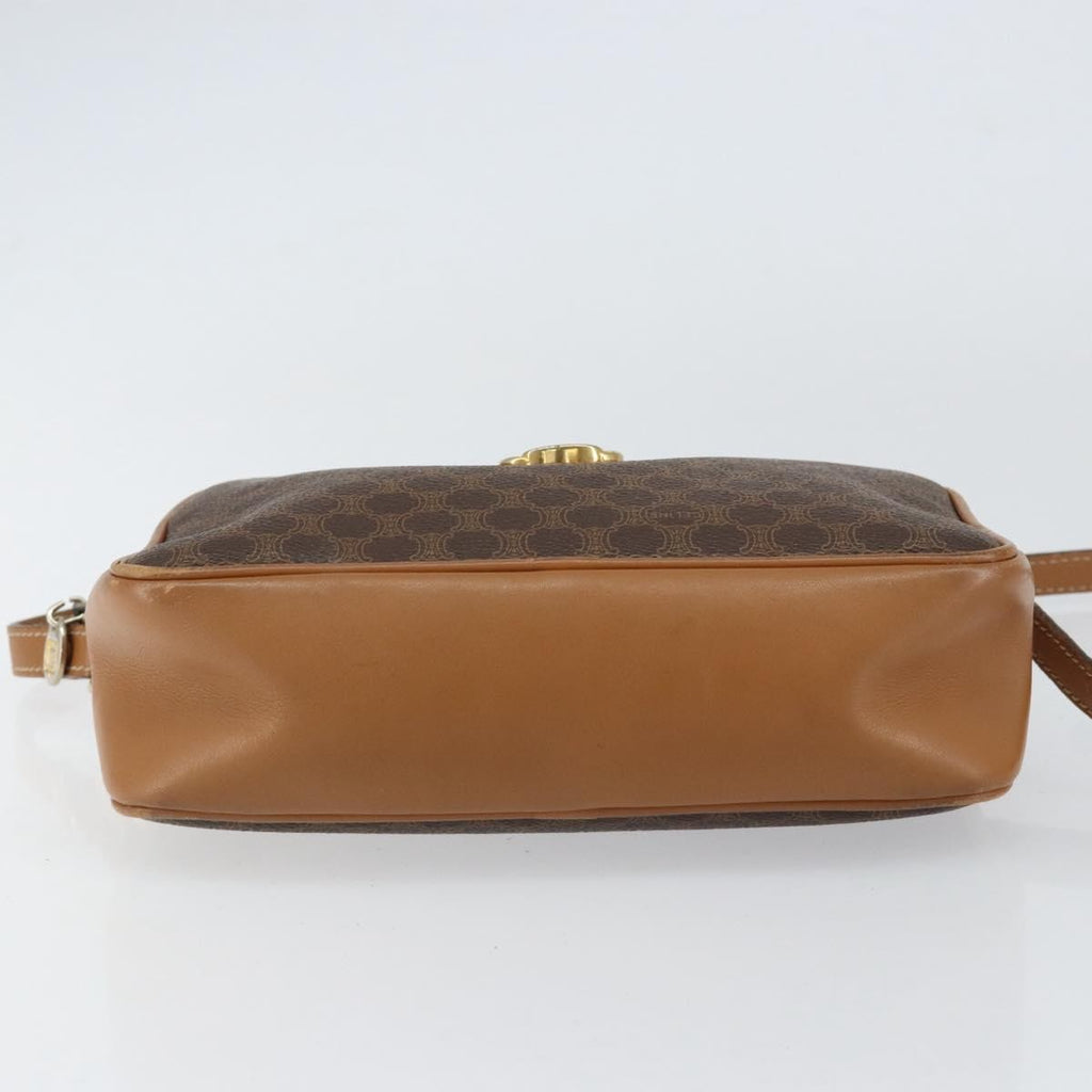 Celine Vintage Macadam Shoulder Bag Canvas And Leather Brown Canvas Shoulder Bag Bag