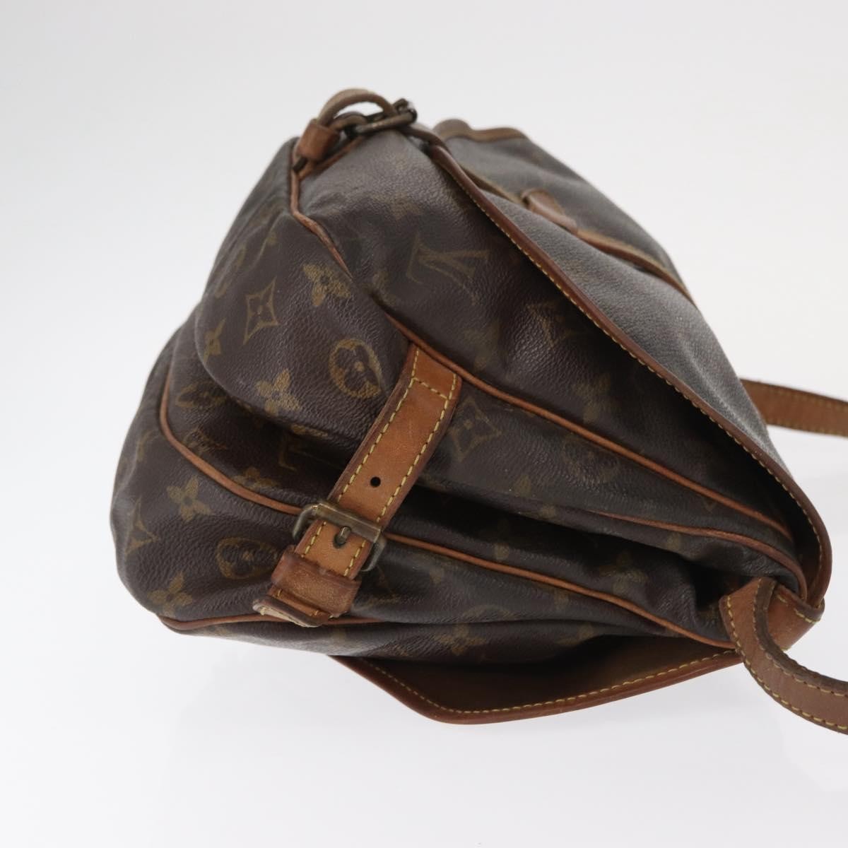 Louis Vuitton Saumur Handbag Monogram Canvas Brown Canvas Shoulder Bag