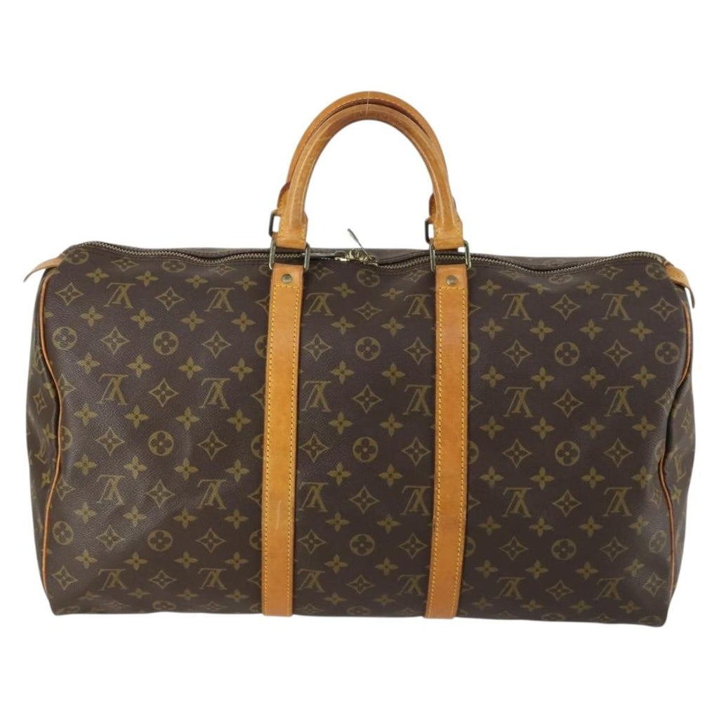 Louis Vuitton Keepall Bag Monogram Canvas Brown Canvas Travel Bag
