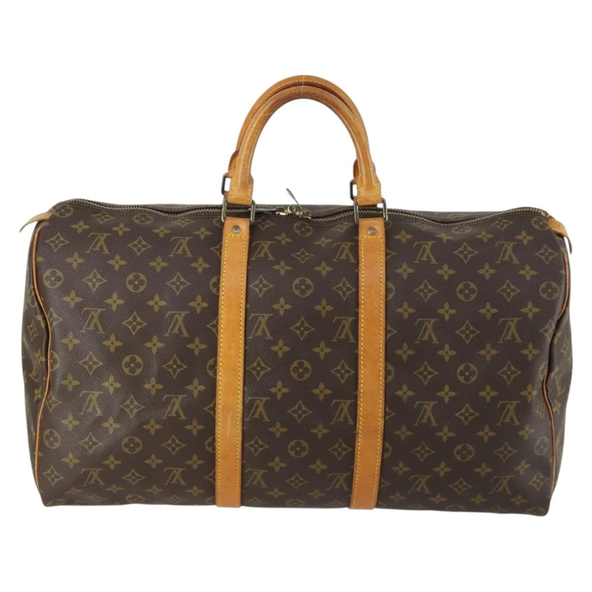 Louis Vuitton Keepall Bag Monogram Canvas Brown Canvas Travel Bag