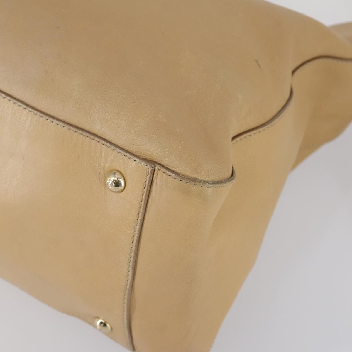 Fendi Twins Tote Leather Beige Leather Tote Bag Bag