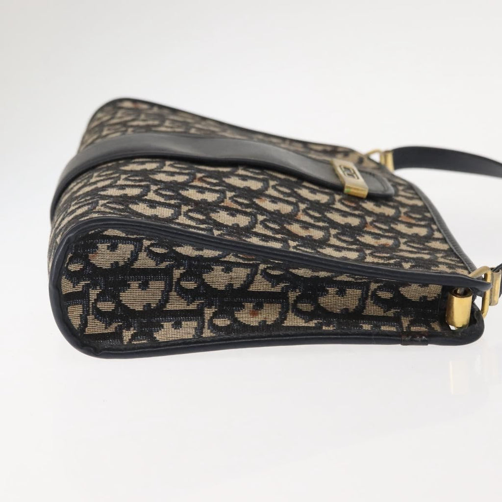 Christian Dior Vintage Cd Trotter Shoulder Bag Canvas Navy Canvas Shoulder Bag Bag (Pre-Owned)