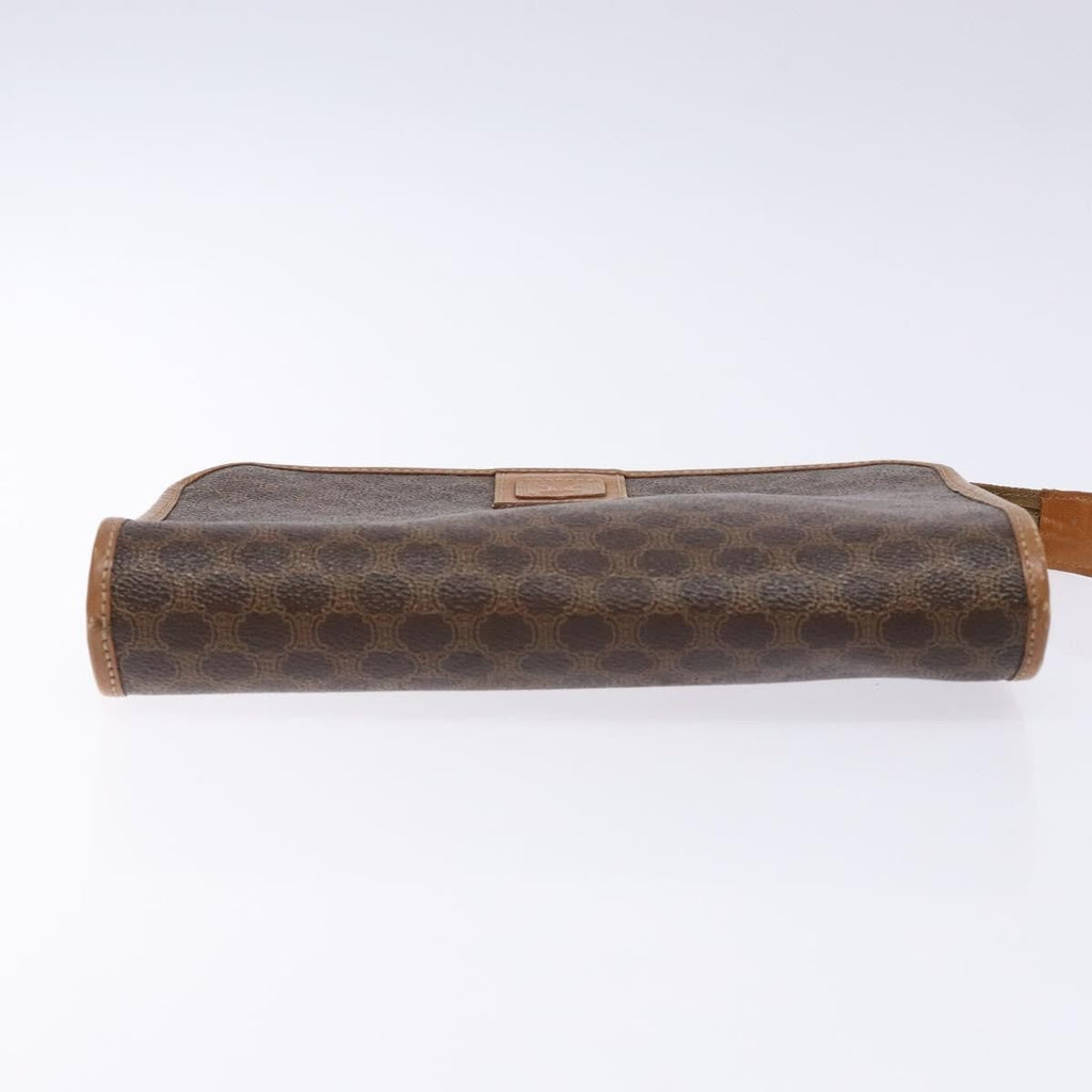 Celine Macadam Pochette Canvas And Leather Brown Canvas Clutche & Pouche Bag