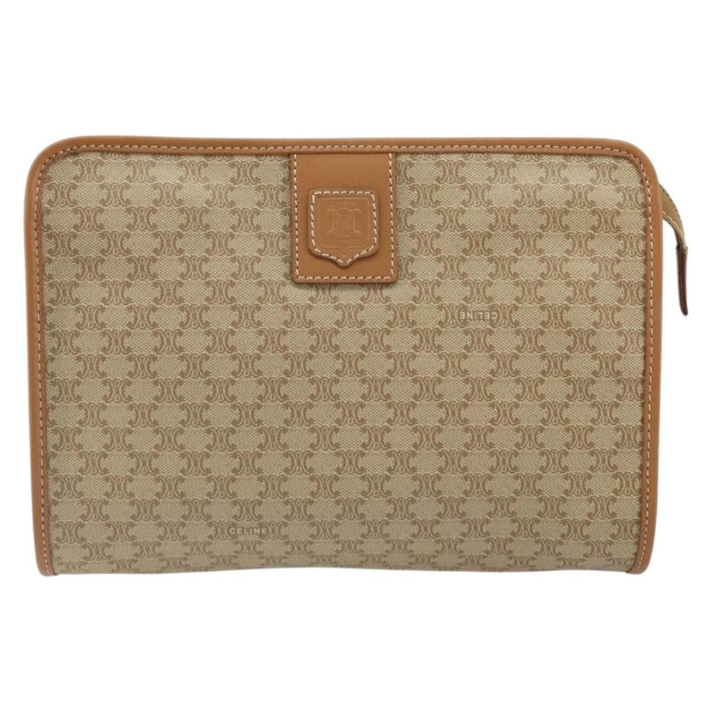 Celine Macadam Pochette Classic Beige Canvas Clutche & Pouche Bag