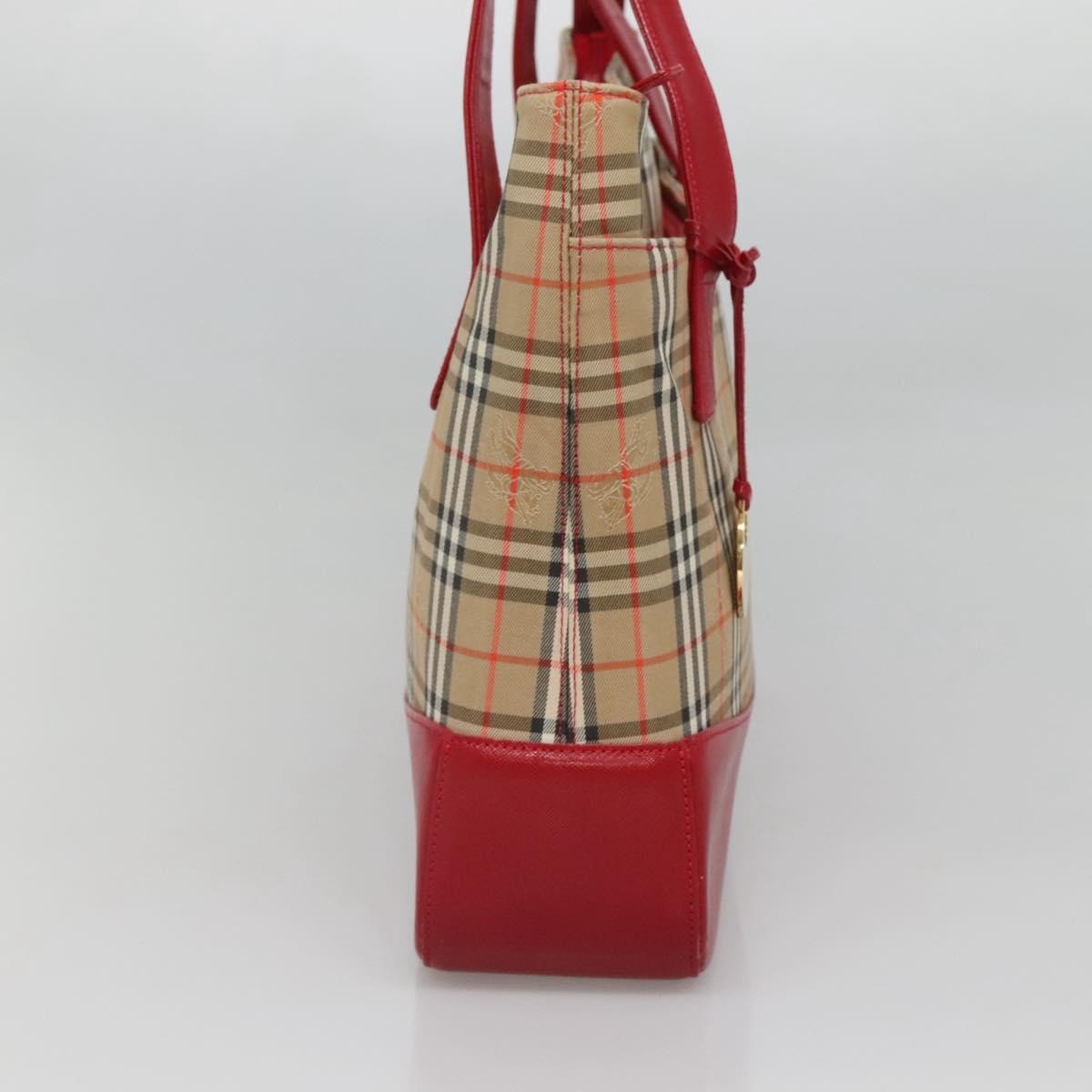 Burberry Nova Check Tote Canvas And Leather Beige Canvas Tote Bag