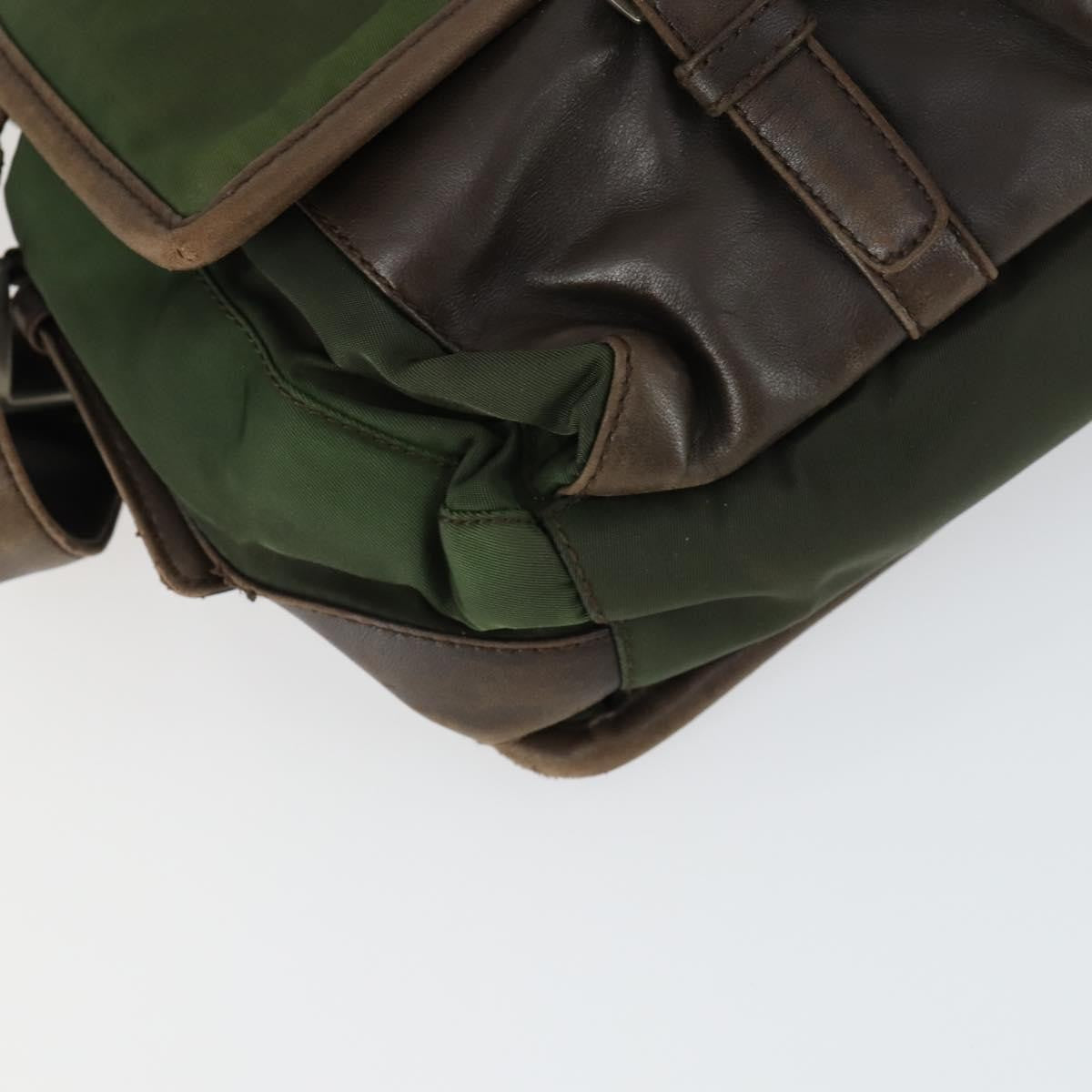 Prada Vintage Shoulder Bag Nylon And Leather Green Nylon Shoulder Bag Bag