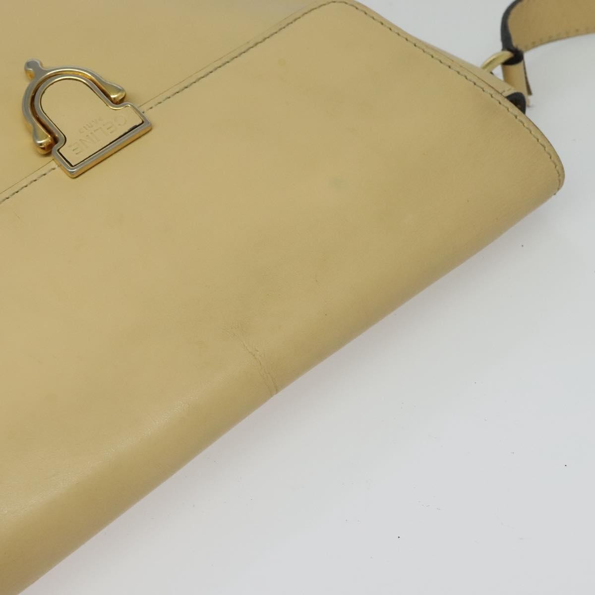 Celine Shoulder Bag Leather Beige Leather Bag