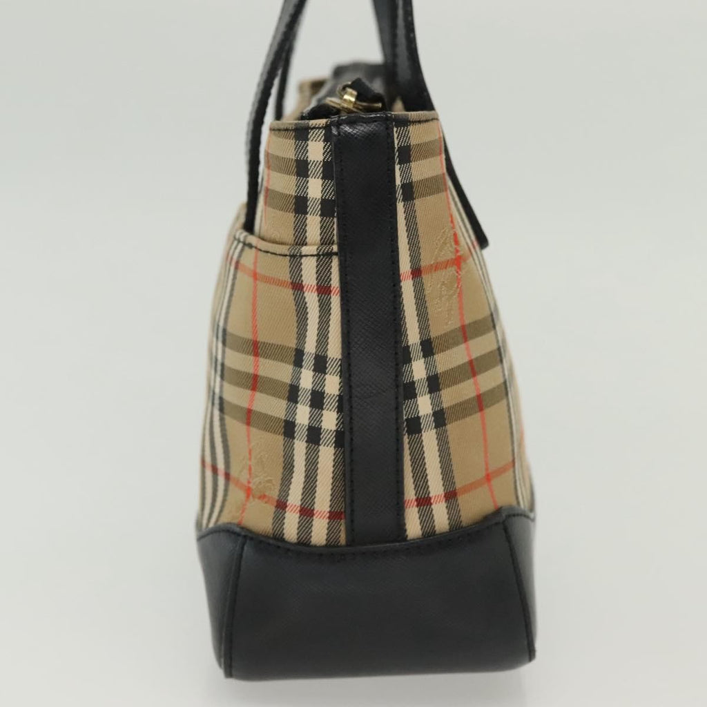 Burberry Nova Handbag Check Pattern Beige Canvas Bag