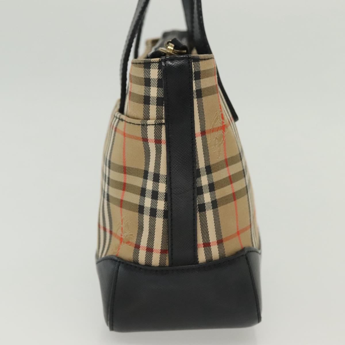 Burberry Nova Handbag Check Pattern Beige Canvas Bag