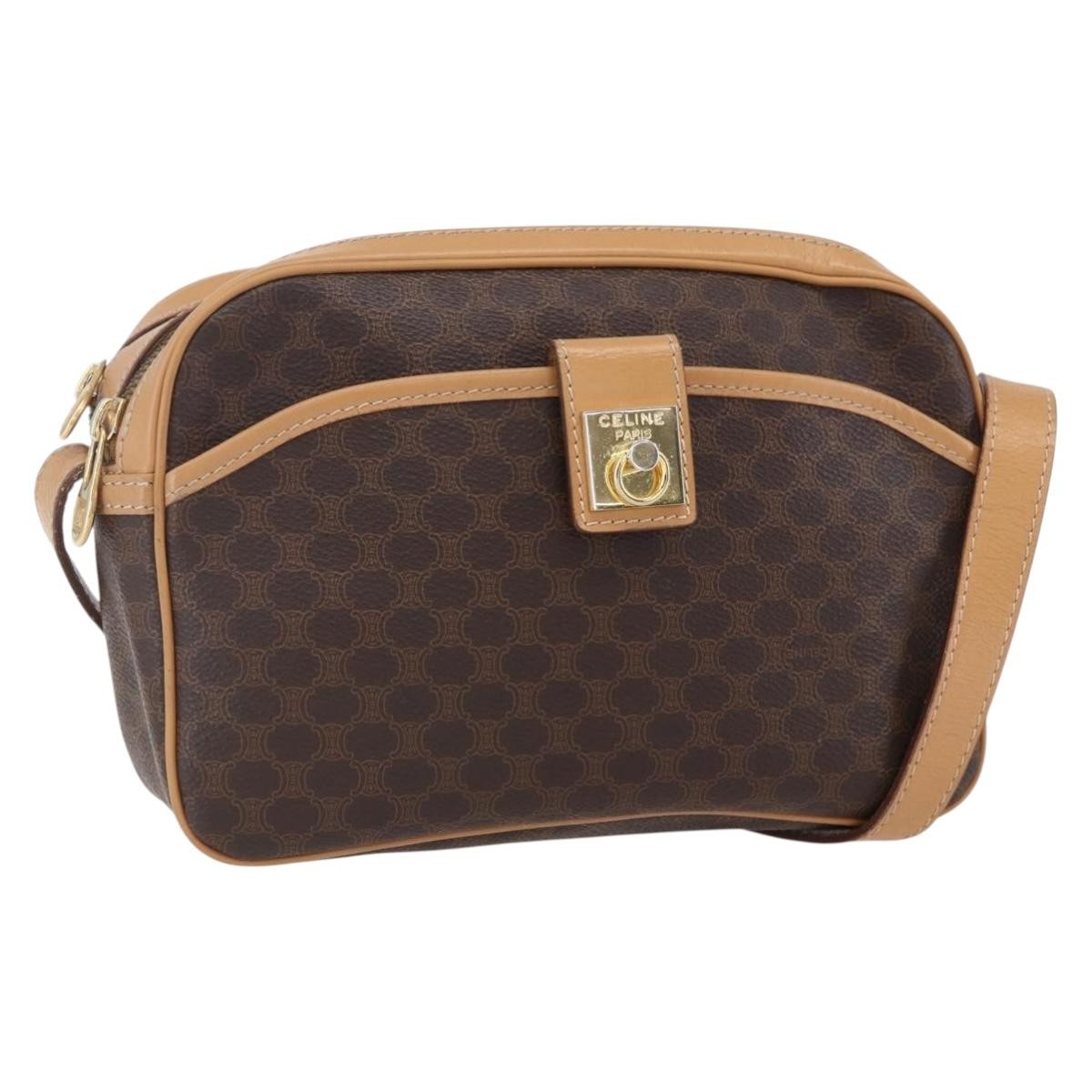Celine Macadam Shoulder Bag Pvc Leather Brown Pvc Shoulder Bag Bag