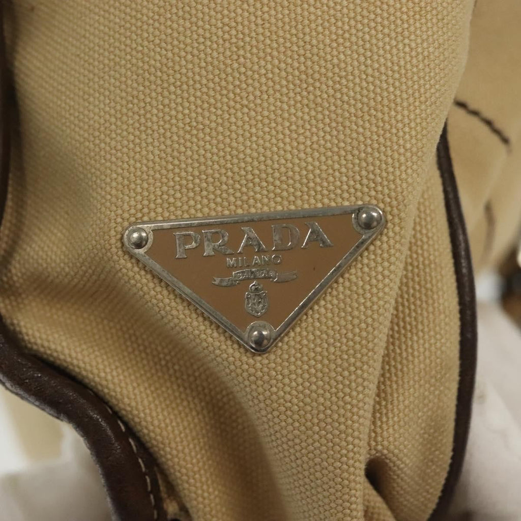Prada Vintage Shoulder Bag Canvas Beige Canvas Shoulder Bag Bag