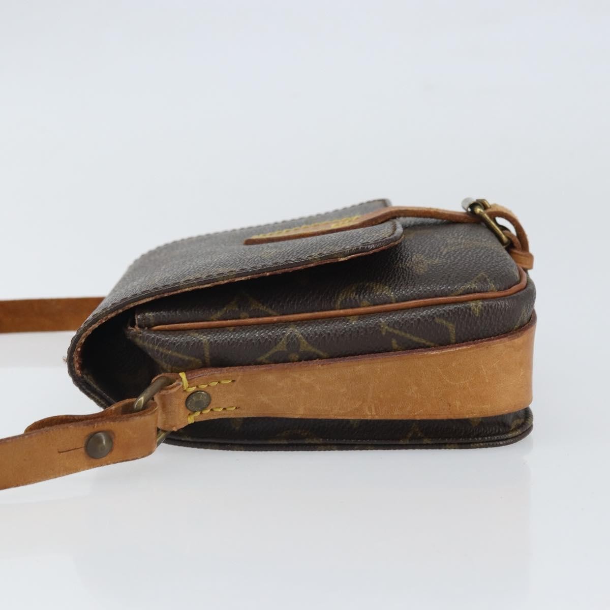 Louis Vuitton Cartouchiere Handbag Monogram Canvas Brown Canvas Shoulder Bag