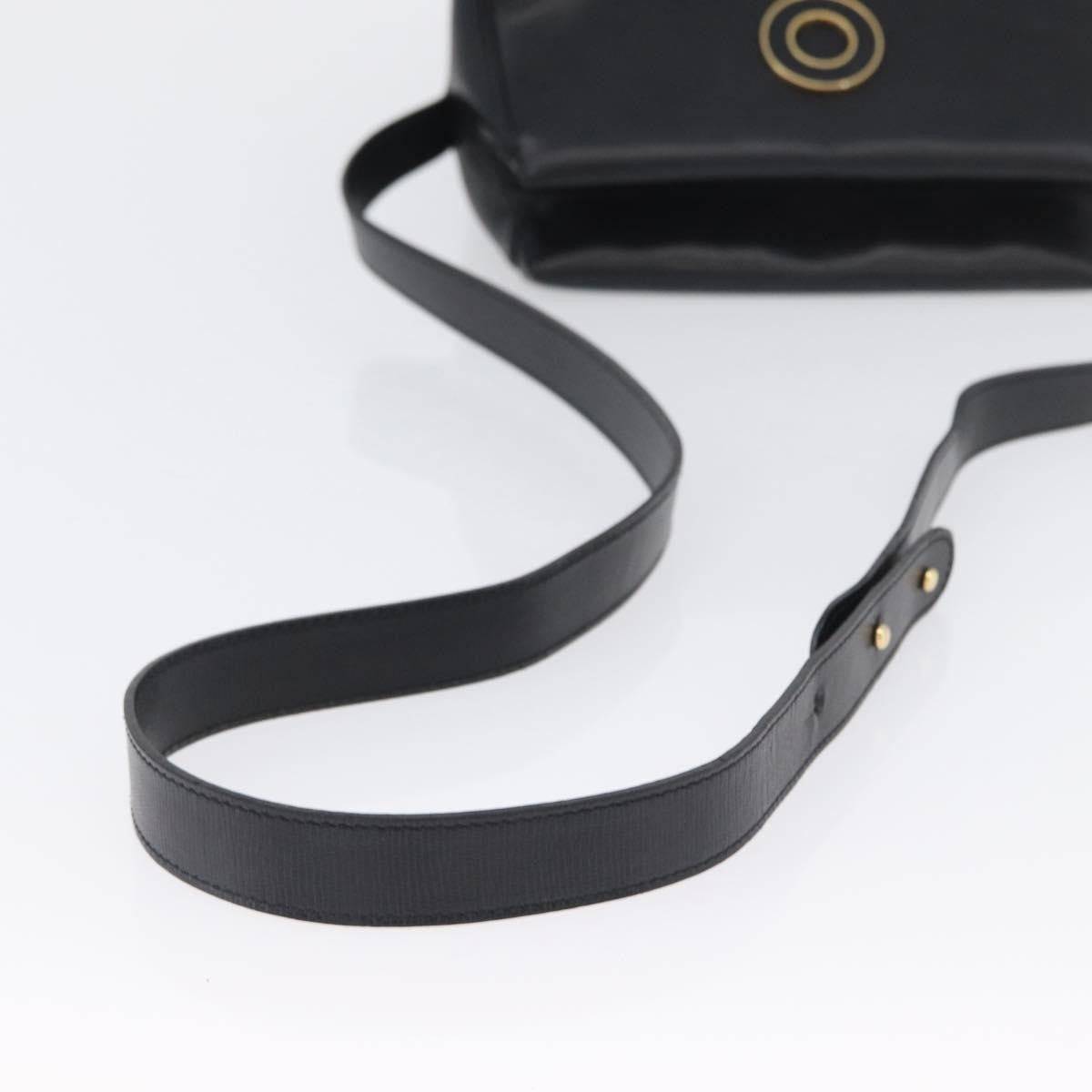 Celine Circle Logo Shoulder Bag Leather Black Leather Shoulder Bag Bag