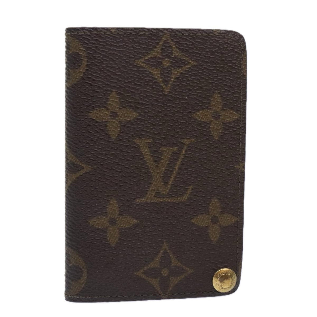 Louis Vuitton Porte Cartes Pression Card Case Monogram Canvas Brown Canvas Card Holders Accessory
