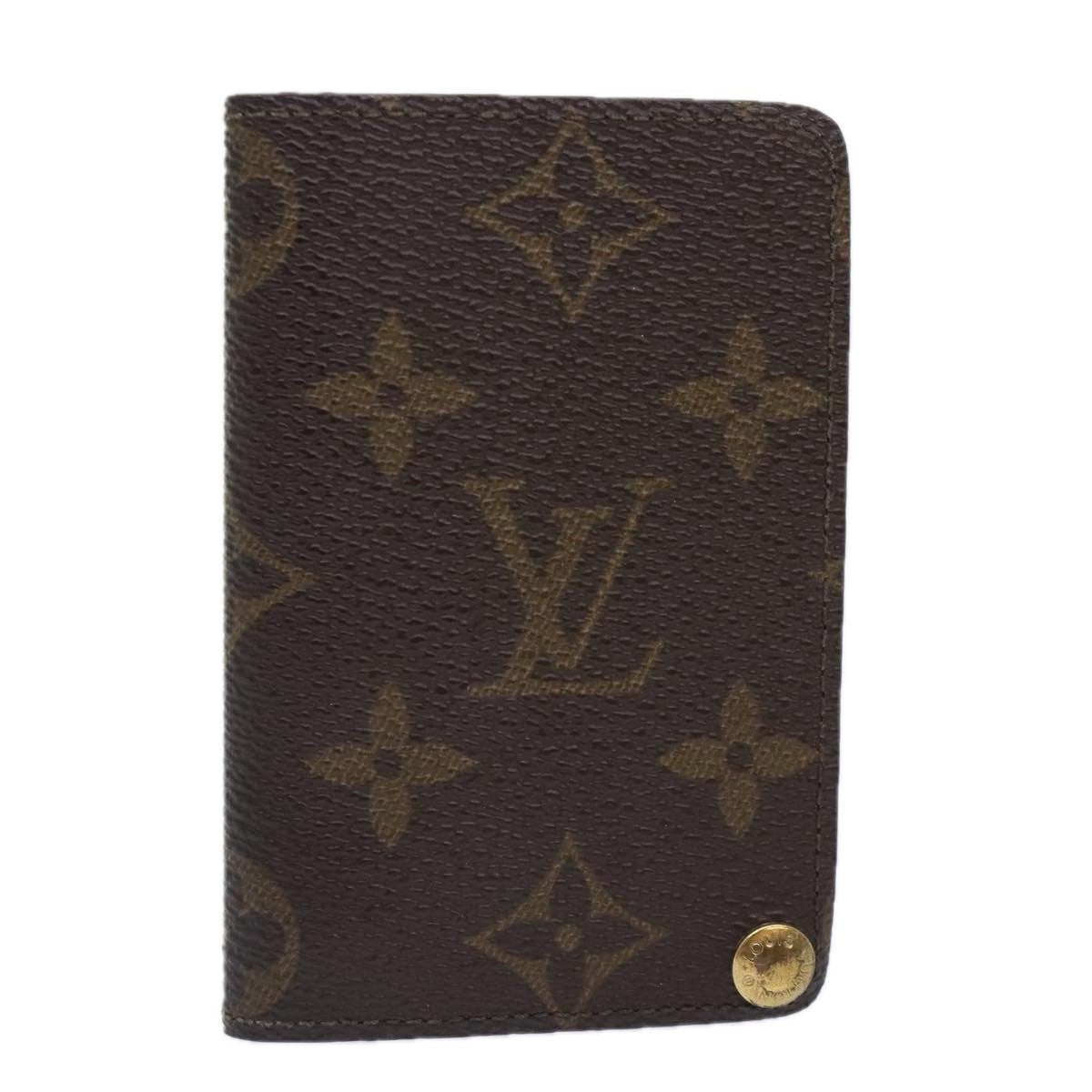 Louis Vuitton Porte Cartes Pression Card Case Monogram Canvas Brown Canvas Card Holders Accessory