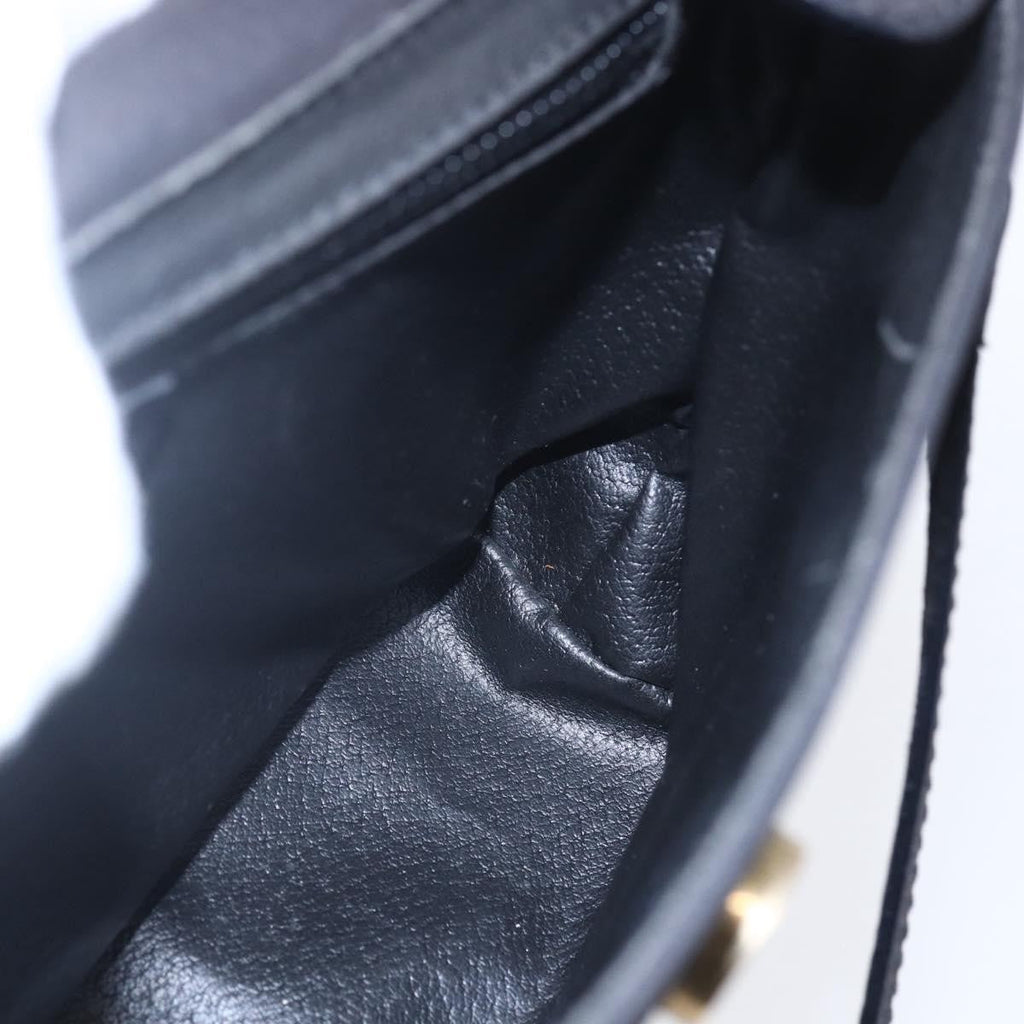 Celine Circle Logo Shoulder Bag Leather Black Leather Shoulder Bag Bag