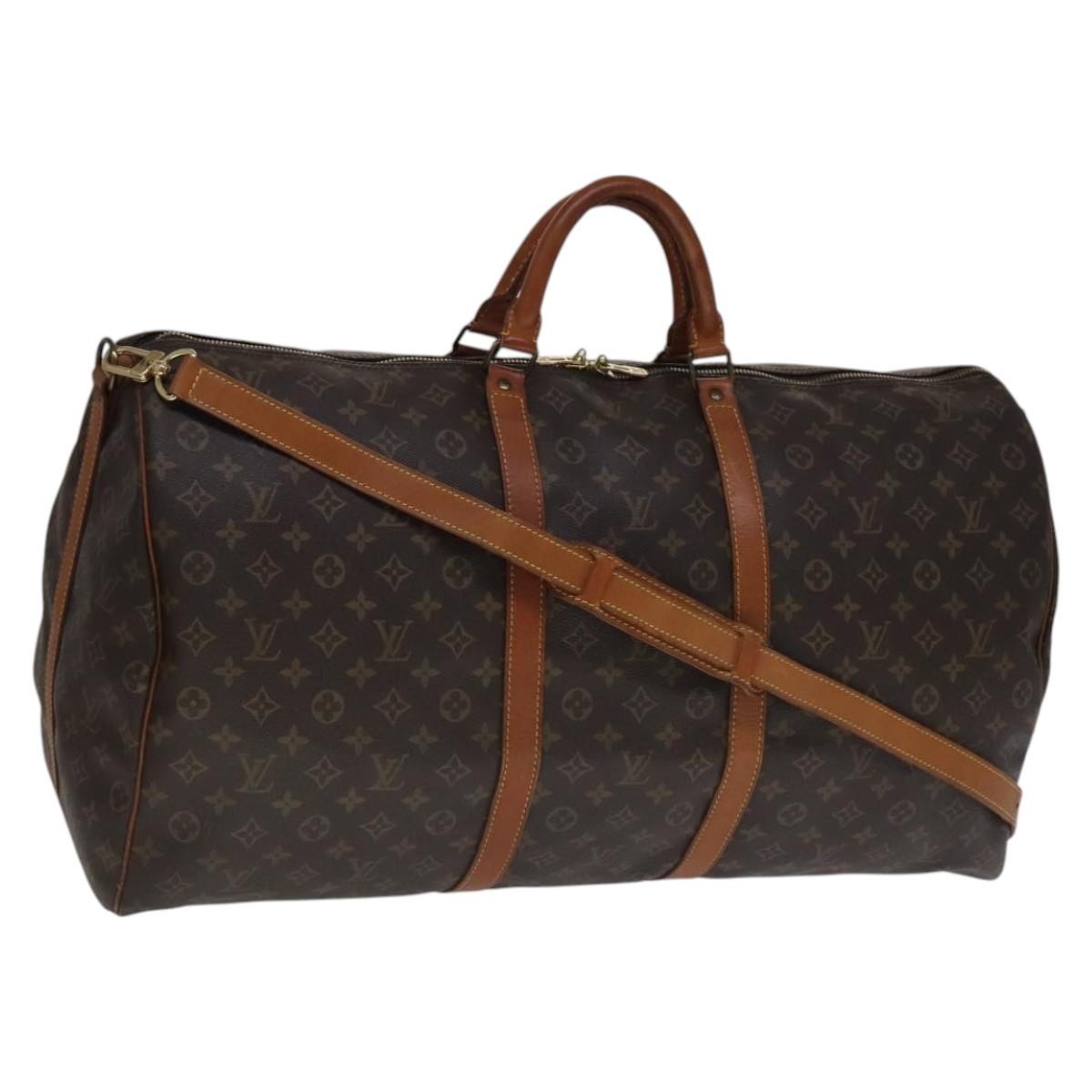 Louis Vuitton Keepall Bandouliere Bag Monogram Canvas Brown Canvas Travel Bag