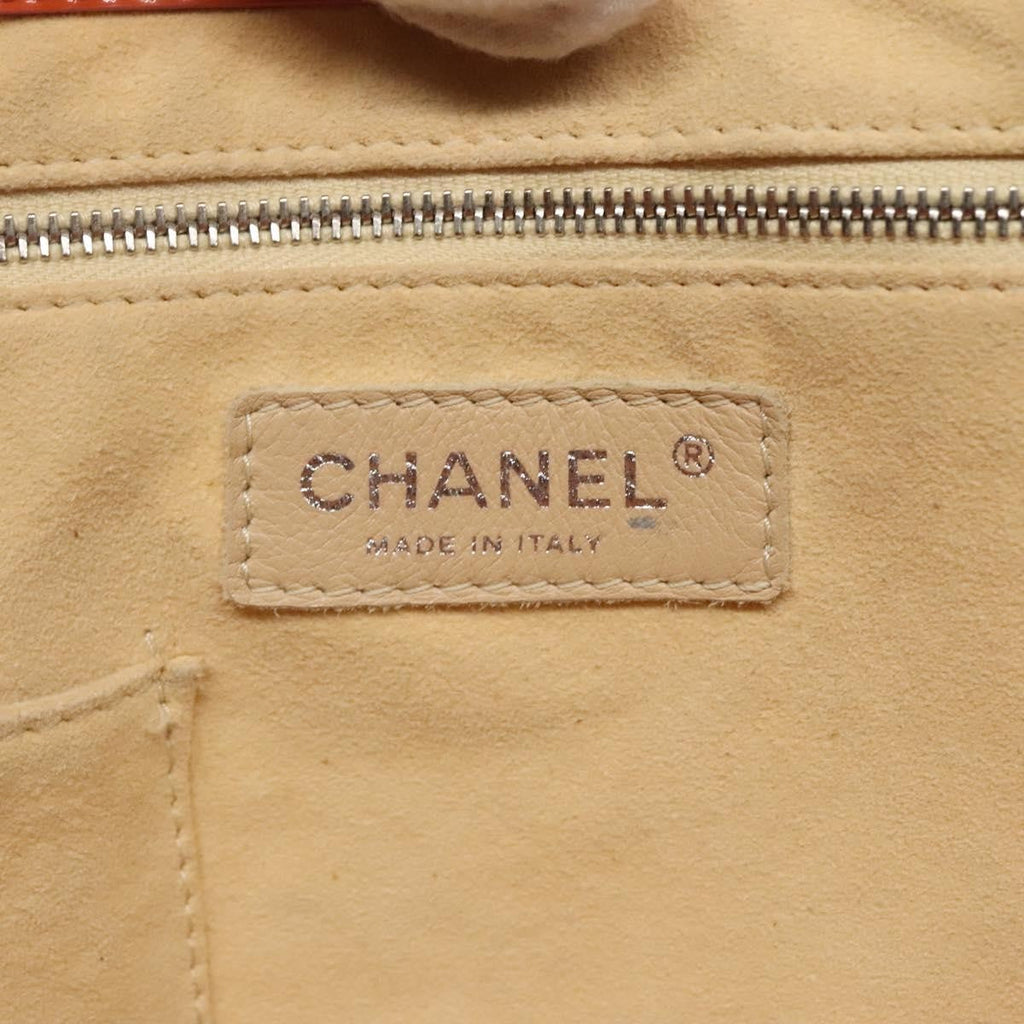 Chanel Cc No.5 Shopping Tote Perforated Patent Orange Patent_Leather Tote Bag Bag