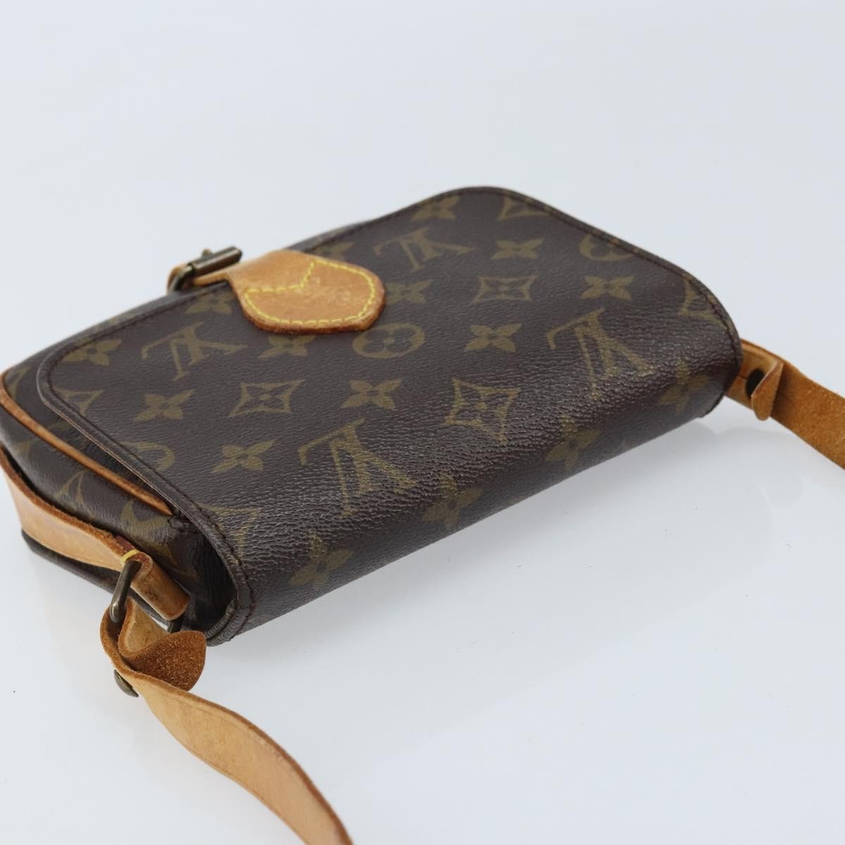 Louis Vuitton Cartouchiere Handbag Monogram Canvas Brown Canvas Shoulder Bag