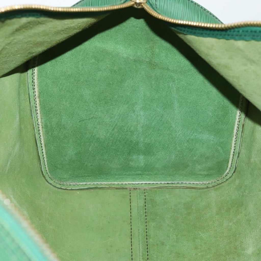 Louis Vuitton Keepall Bag Epi Leather Green Leather Travel Bag