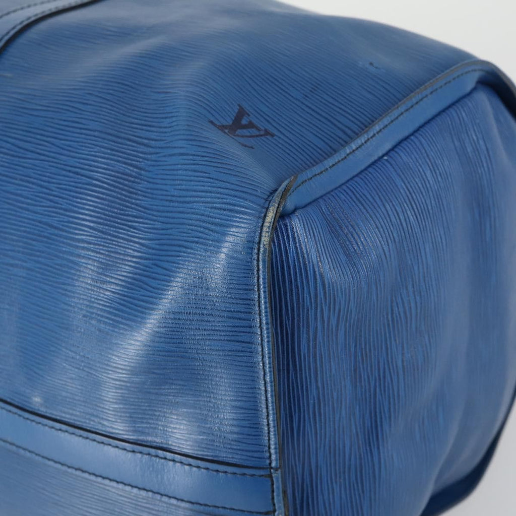 Louis Vuitton Keepall Bag Epi Leather Blue Leather Travel Bag