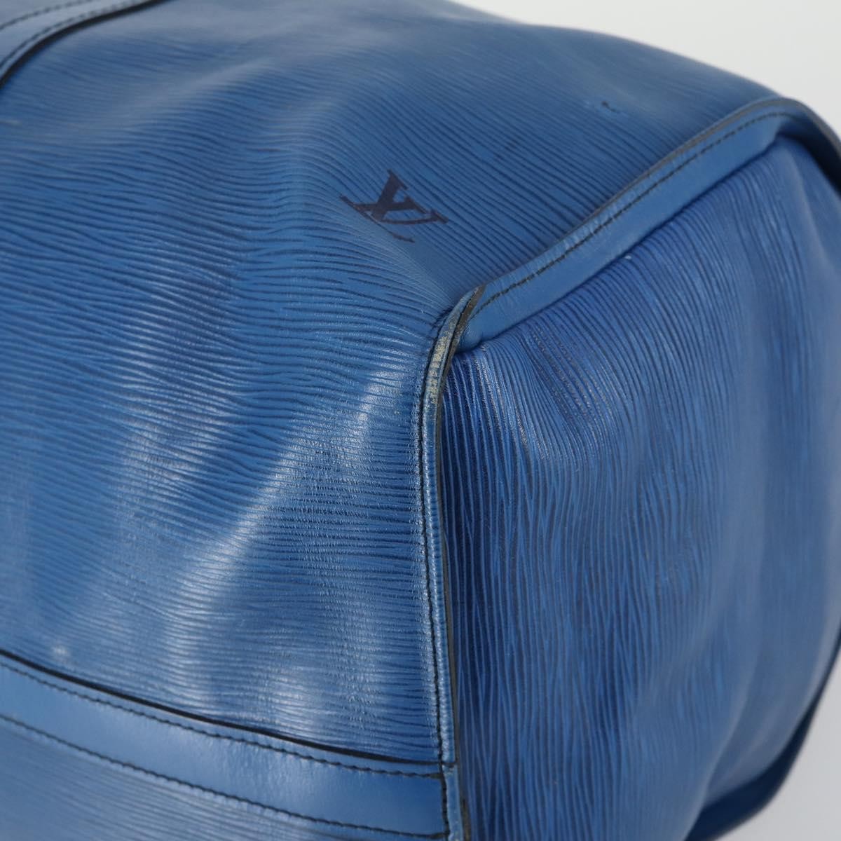Louis Vuitton Keepall Bag Epi Leather Blue Leather Travel Bag