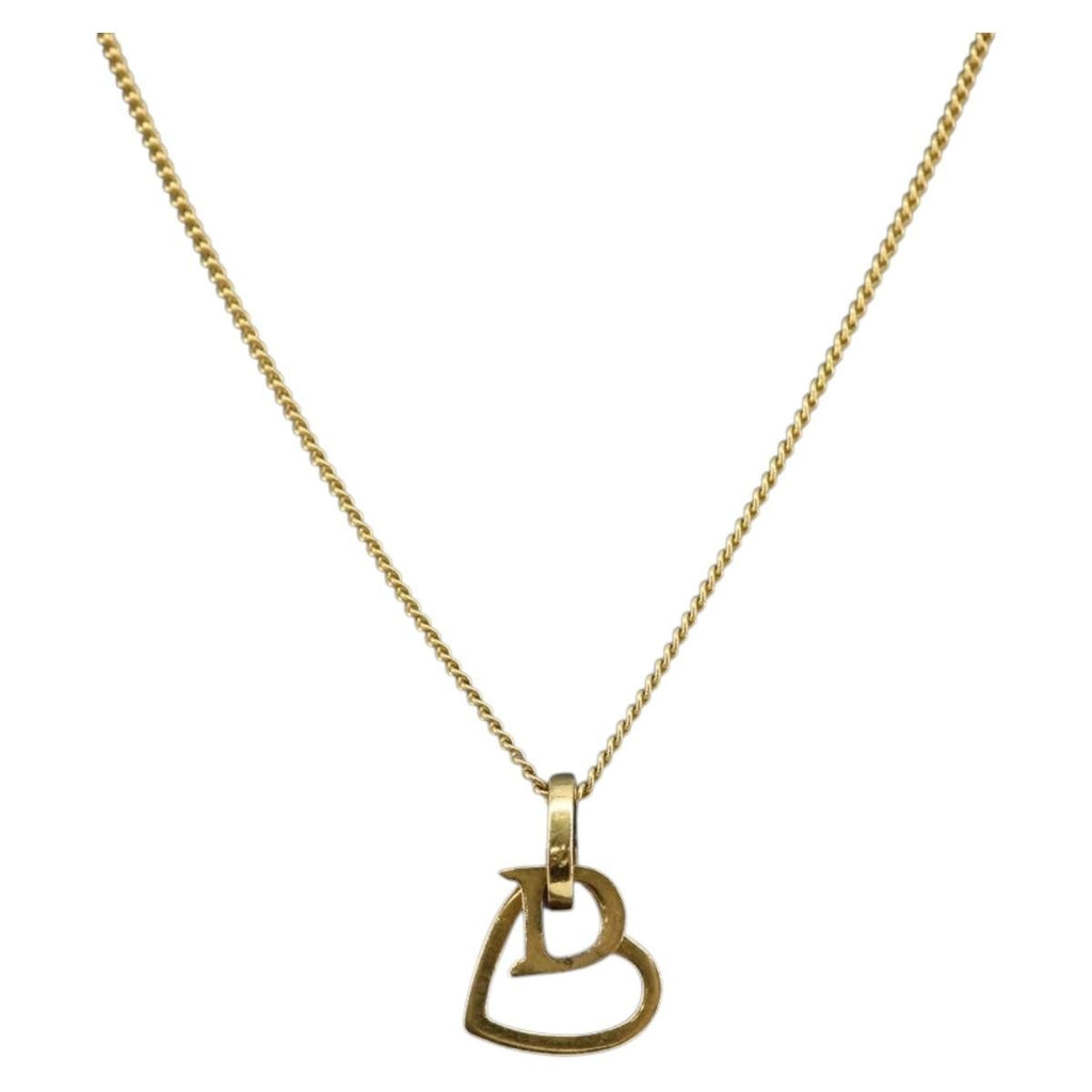 Christian Dior Cd Heart Necklace Metal Gold Metal Jewelry (Pre-Owned)