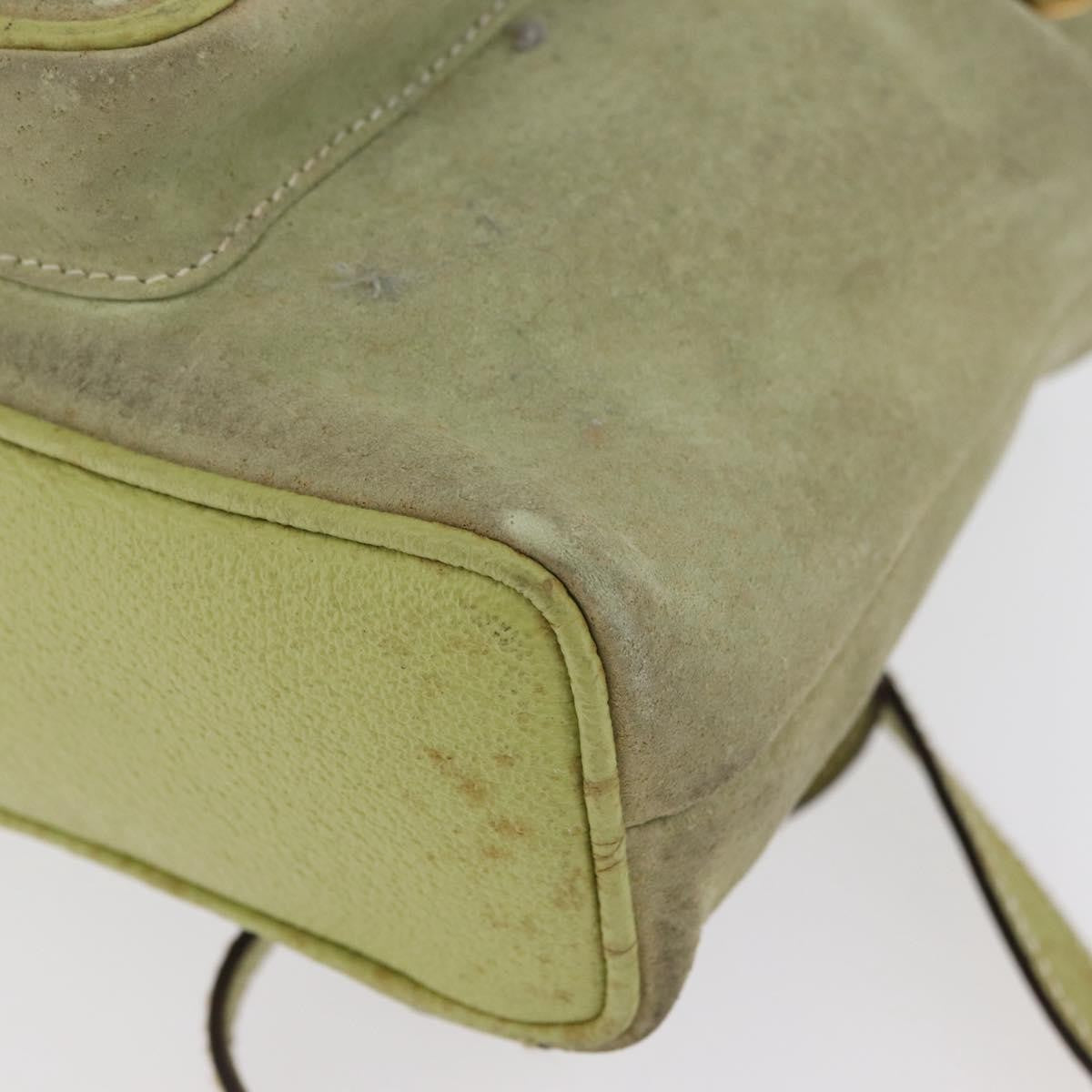 Gucci Gucci Bamboo Backpack Daim Green Suede Backpack Bag (Pre-Owned)