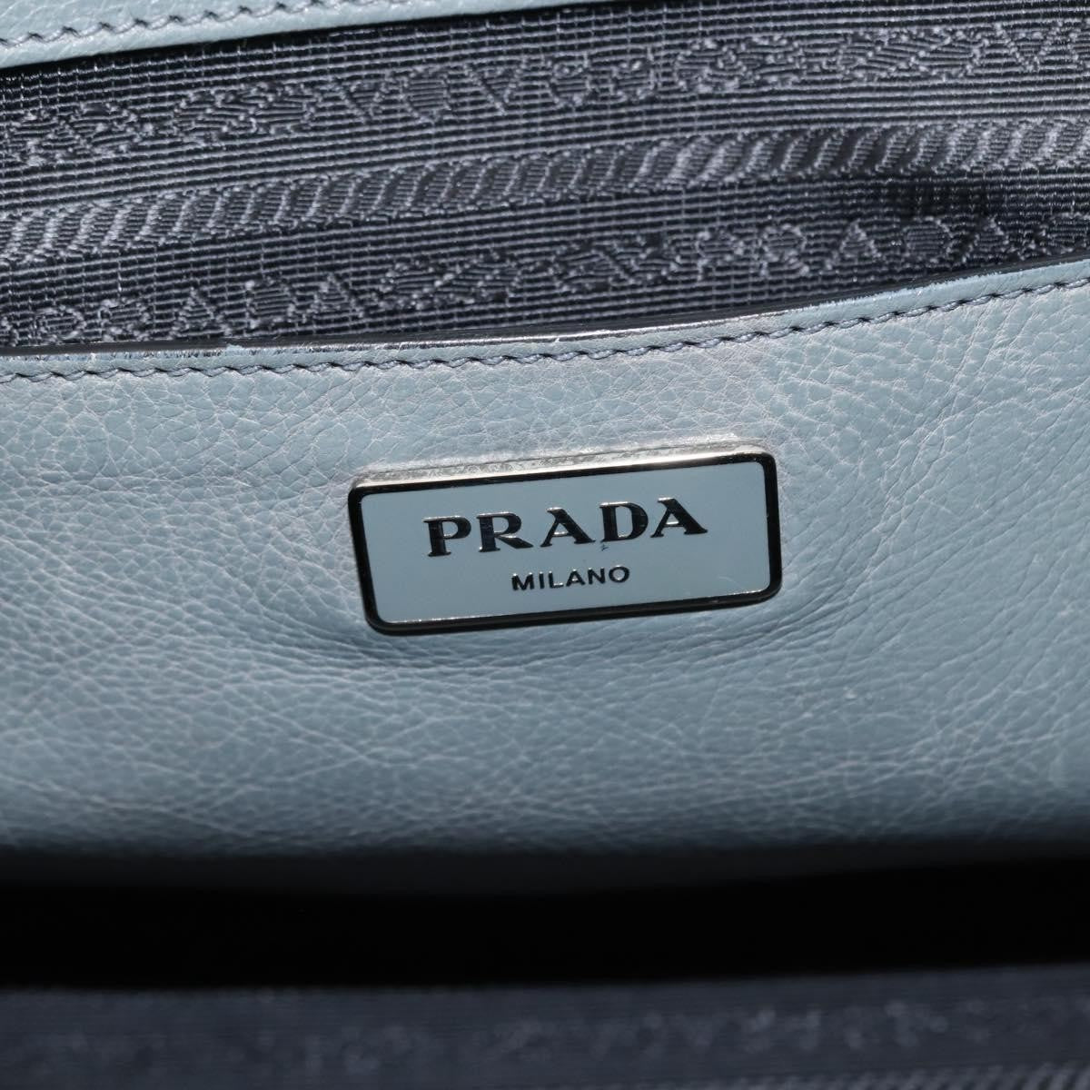 Prada Twin Pocket Lock Flap Tote Glace Calf Gray Leather Tote Bag Bag