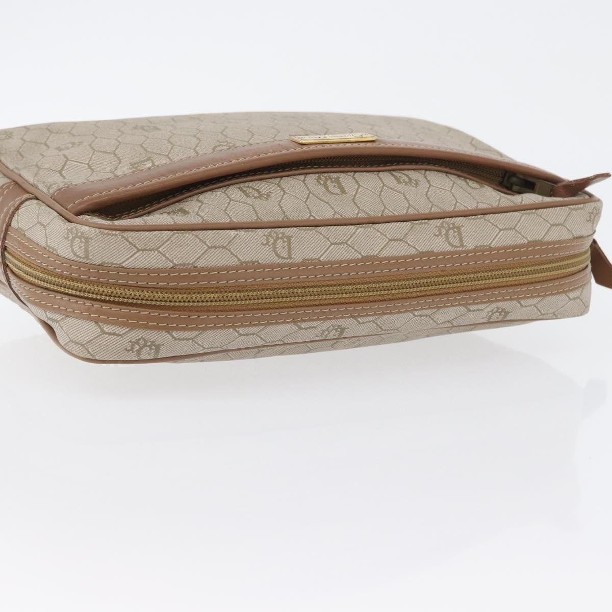 Christian Dior Vintage Honeycomb Clutch Canvas Beige Canvas Clutche & Pouche Bag (Pre-Owned)
