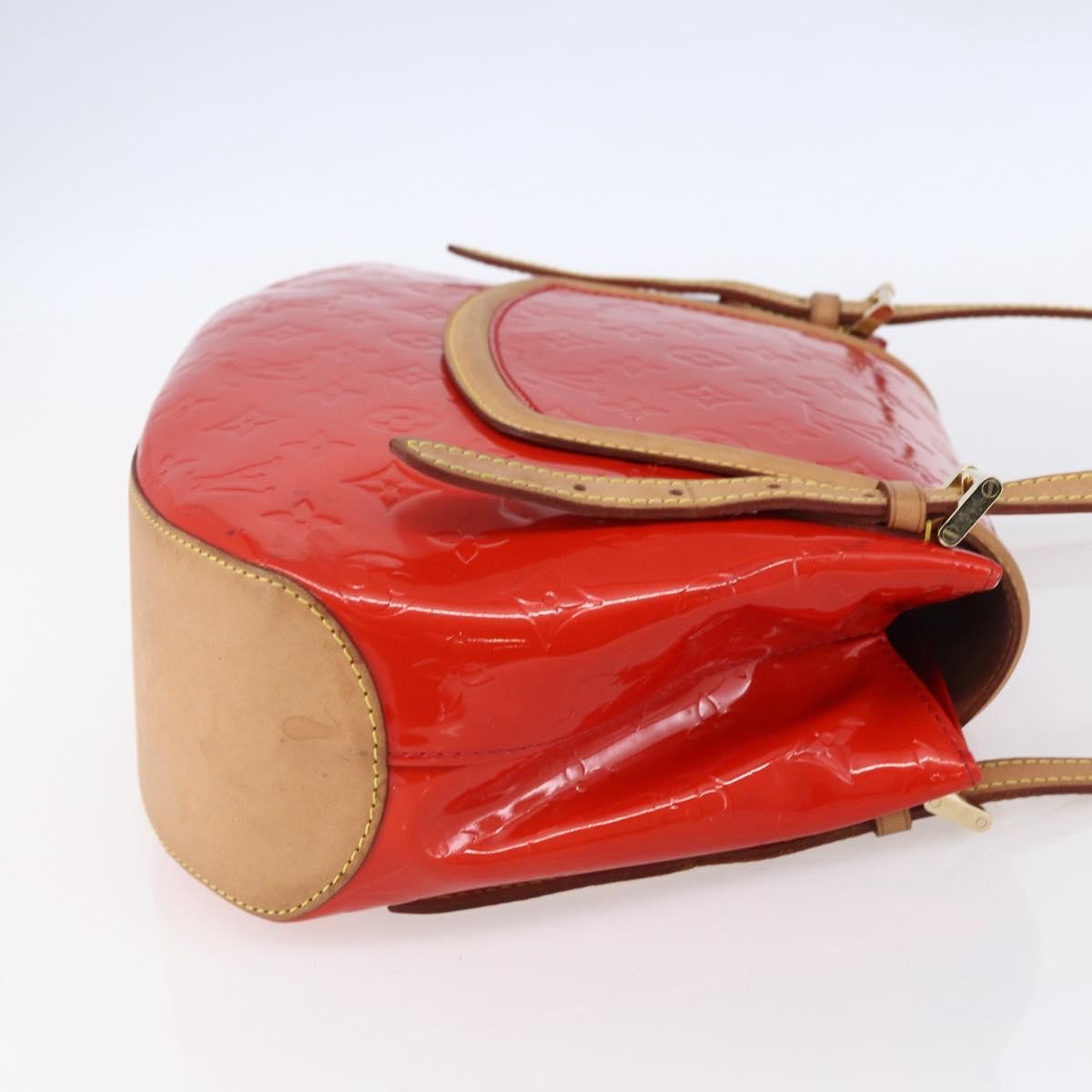 Louis Vuitton Biscayne Bay Handbag Monogram Vernis Red Patent_Leather Bag