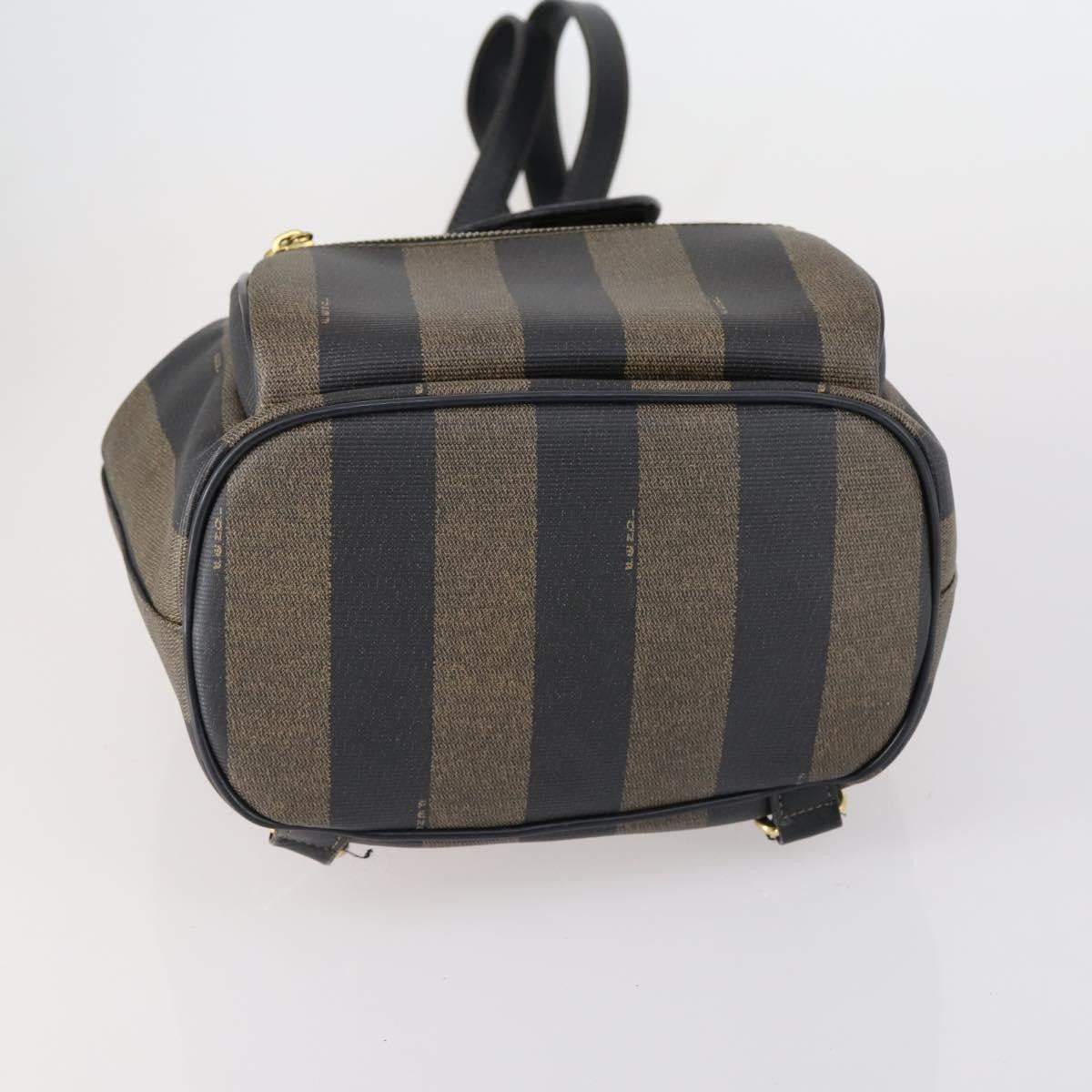 Fendi Pequin Front Pocket Backpack Coated Canvas Brown Pvc Backpack Bag