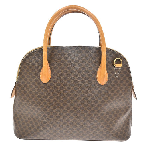 Celine Macadam Handbag Macadam With Leather Brown Pvc Handbag