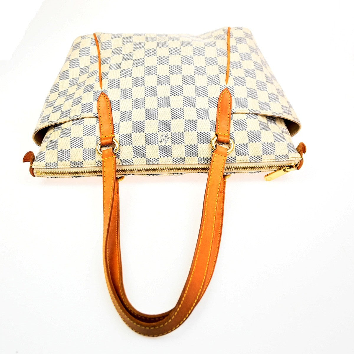 Louis Vuitton Totally Handbag Damier Azur White Canvas Shoulder Bag
