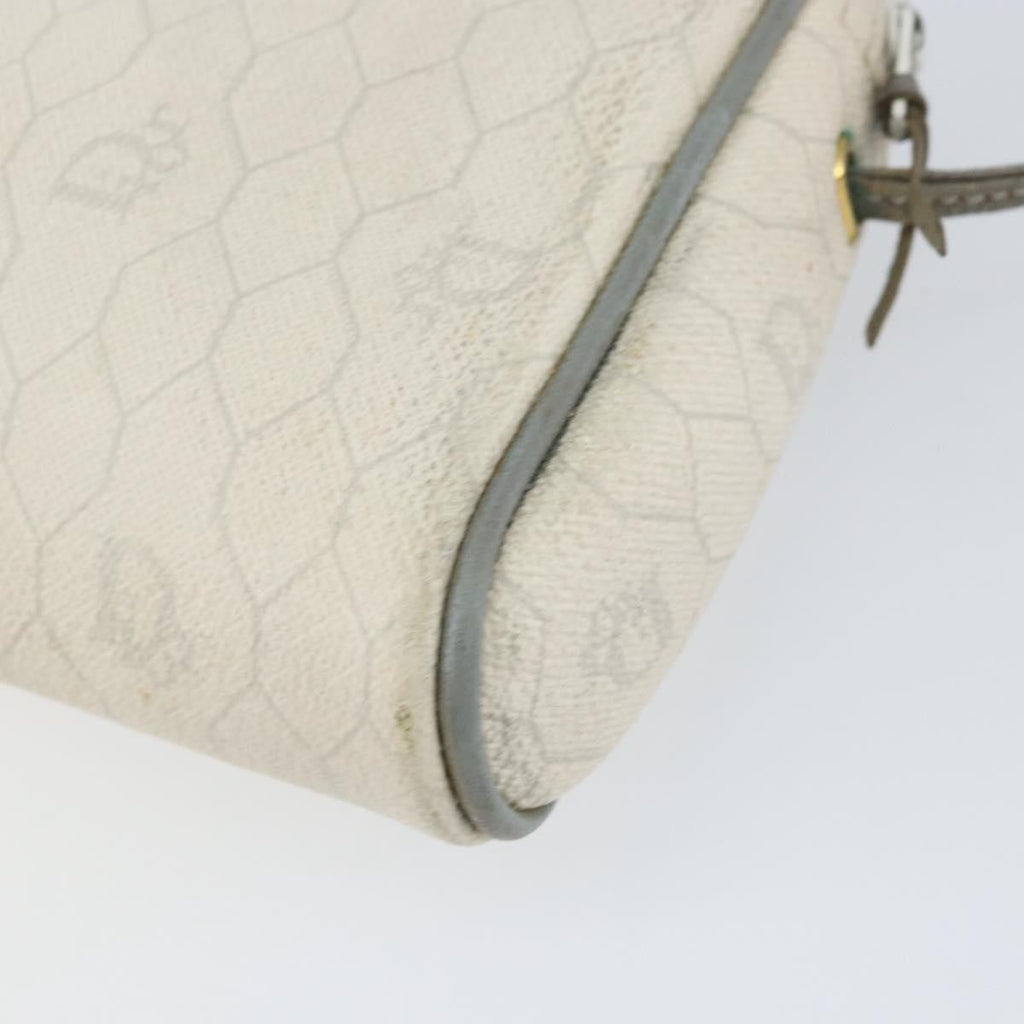 Christian Dior Vintage Honeycomb Shoulder Bag Canvas White Canvas Shoulder Bag Bag (Pre-Owned)