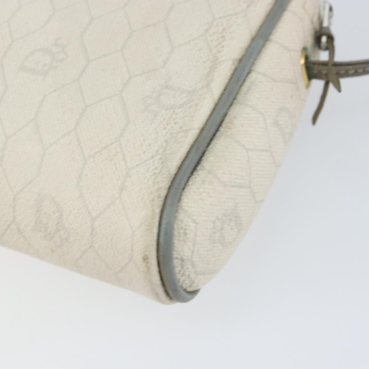 Christian Dior Vintage Honeycomb Shoulder Bag Canvas White Canvas Shoulder Bag Bag (Pre-Owned)