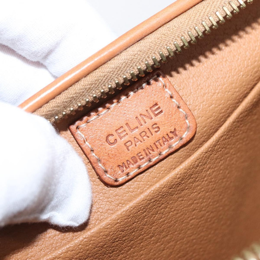 Celine Macadam Pochette Canvas And Leather Brown Canvas Clutche & Pouche Bag