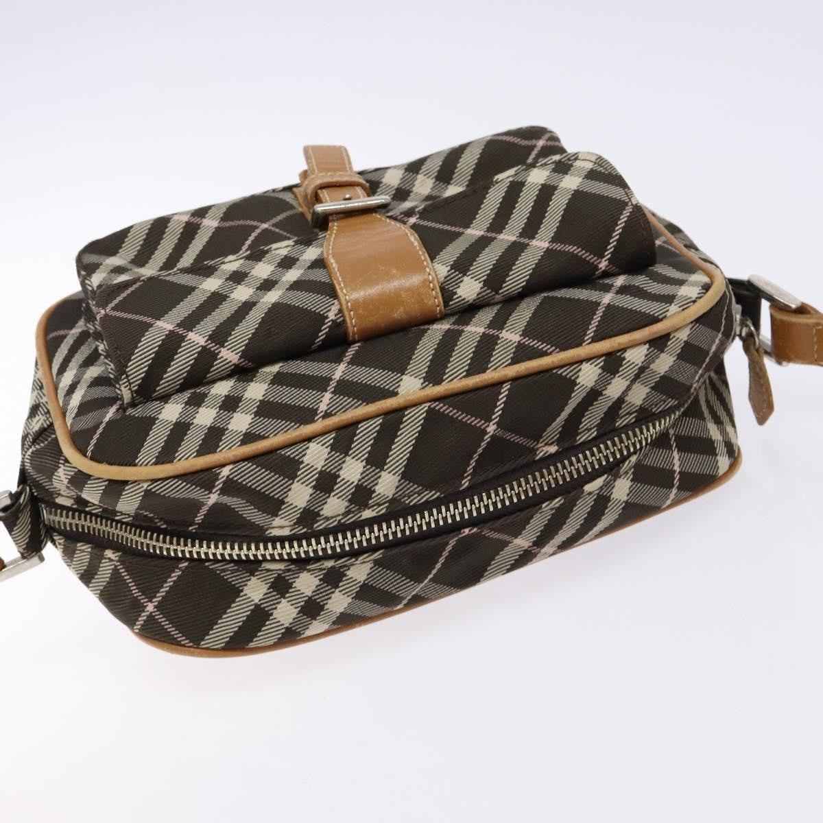 Burberry Nova Check Blue Label Canvas Brown Canvas Shoulder Bag