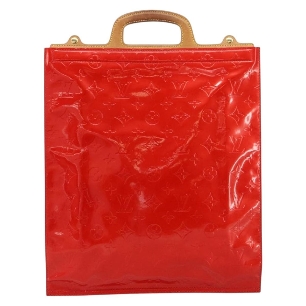 Louis Vuitton Stanton Handbag Monogram Vernis Red Patent_Leather Tote Bag