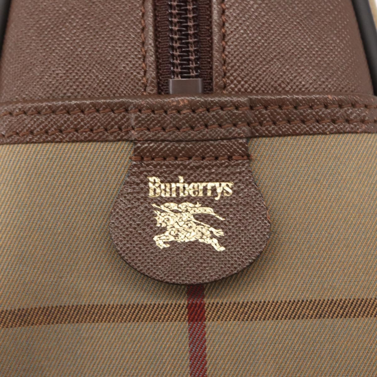 Burberry Nova Check Boston Bag Canvas Beige Canvas Handbag