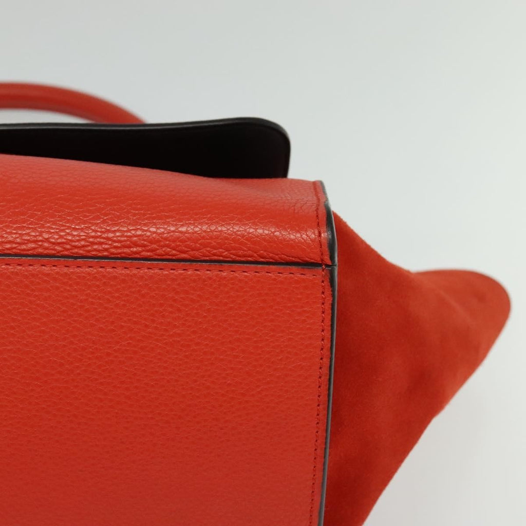 Celine Trapeze Bag Leather With Suede Red Leather Handbag
