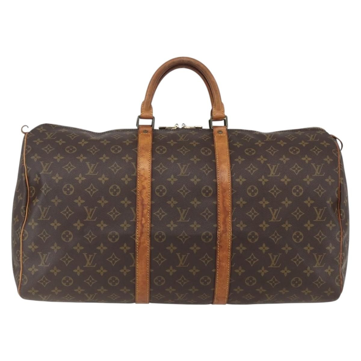 Louis Vuitton Keepall Bag Monogram Canvas Brown Canvas Travel Bag